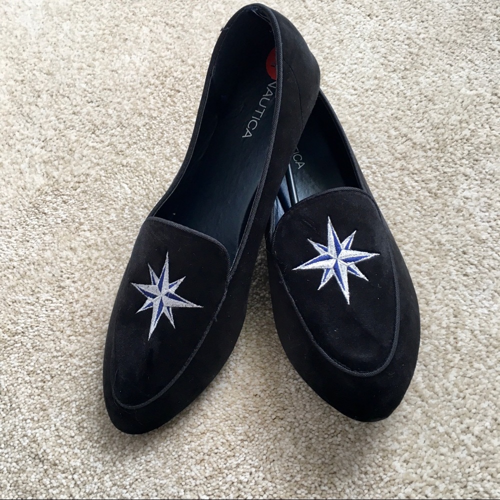 NWT NAUTICA BLACK SMOKING FLATS